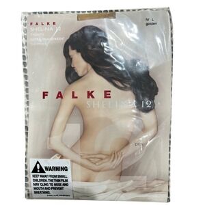 Falke Shelina 12 Tights Ultra-Transparent Shimmer Golden Size IV L 40027 New